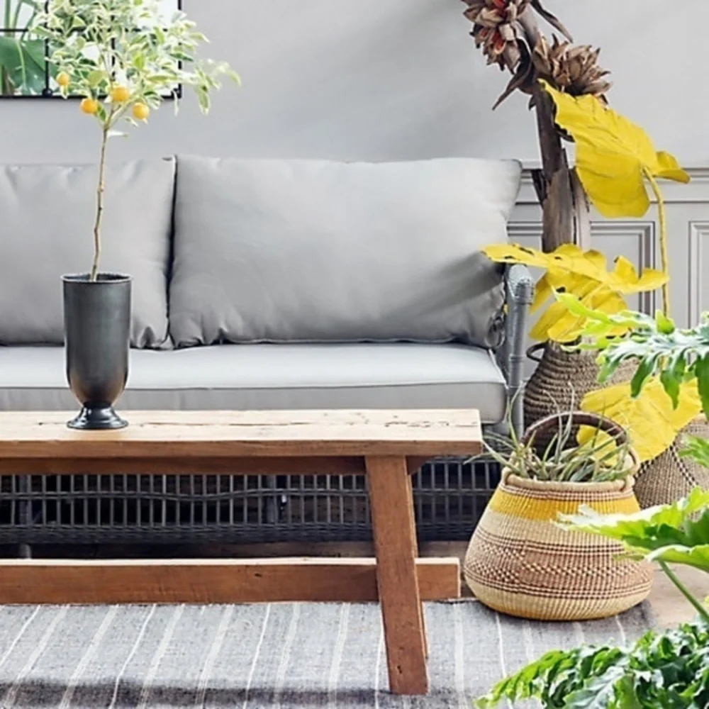 Anthropologie Canvas Yellow Anthurium Leaf
